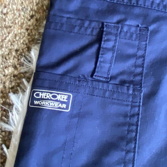 Cherokee Scrub Pants Modern Classic 7 Pocket Core Stretch Blue New Mens Size XXL - Picture 4 of 8